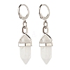 Bullet Natural Quartz Crystal Pendant Hoop Earrings for Girl Women EJEW-JE04636-05-1