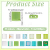 300Pcs 15 Colors 2-Hole Glass Seed Beads SEED-HY0001-35A-2