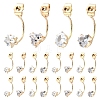 16Pcs 4 Styles Alloy Clear Cubic Zirconia Earring Nuts FIND-YW0012-06B-1