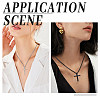 8Pcs 2 Colors Alloy Cross Pendant 667 Stainless Steel Box Chain Necklaces NJEW-GO0001-23-5
