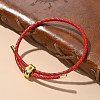 Leather Braided Cord Bracelets BJEW-G675-06G-15-8