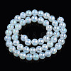 Electroplate Transparent Glass Beads Strands GLAA-T032-T8mm-AB14-3