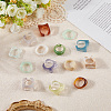 4 Styles Resin & Acrylic Finger Rings for Women RJEW-SC0001-24-3