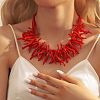 Resin Coral Shaped Beaded Bib Necklaces for Women FS-WG3D4DE-02-2