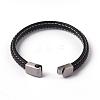 Leather Braided Cord Bracelets BJEW-E293-02P-2