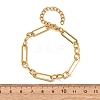 304 Stainless Steel Paperclip & Oval Link Cahin Bracelets for Women BJEW-F536-24G-3