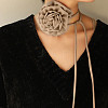 Fabric Rose Tie Choker Necklaces for Women LS-NJEW-Z022-01M-1