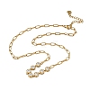 304 Stainless Steel Micro Pave Cubic Zirconia Paperclip Chains Necklaces for Women SA-CBA4051-12G-2