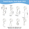 8 Pairs 8 Styles 304 Stainless Steel Charms Cuff Earrings EJEW-UN00006-3