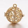 Brass Cage Pendants KK-K173-03G-1