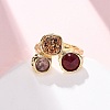 Natural Amethyst/Korean Jade/Agate Germ Cuff Rings RJEW-M076-05G-05-5
