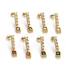 Rack Plating Brass Micro Pave Cubic Zirconia Stud Earrings EJEW-F278-02-G-1