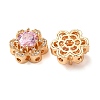 Brass Micro Pave Pink Cubic Zirconia Beads CU-CBAEC99-32G-02-2