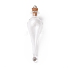 Teardrop Glass Cork Bottle Big Pendants AJEW-A041-01B-2