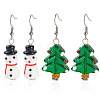 2 Pairs 2 Styles Christmas Theme Glass Dangle Earrings EJEW-TA00701-1