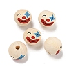 Printed Wood European Beads WOOD-G022-06D-1