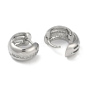 Clear Cubic Zirconia Huggie Hoop Earrings EJEW-L292-011P-2