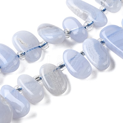 Natural Blue Lace Agate Beads Strands G-J403-03-1