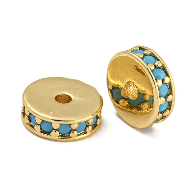 Rack Plating Brass Micro Pave Cubic Zirconia Beads KK-U030-28G-09-1
