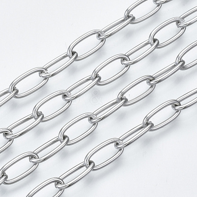 Tarnish Resistant 304 Stainless Steel Paperclip Chains CHS-S001-06A-P-1
