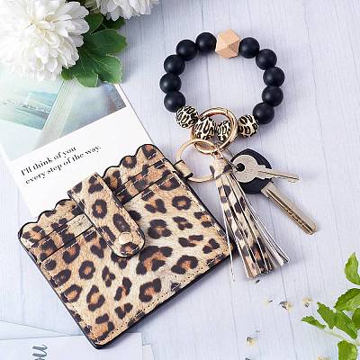 Leather Wristlet Keychain Bracelet Wallet for Women JX633A-1