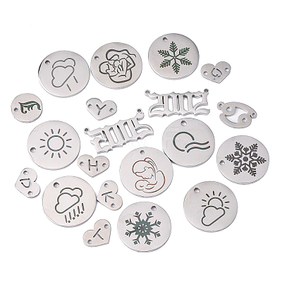304 Stainless Steel Pendants STAS-CJ0002-15-1