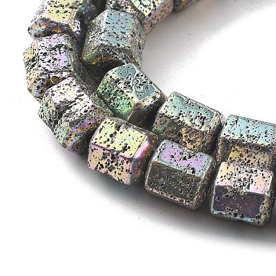 Electroplated Natural Lava Rock Beads Strands G-A251-A01-01F-1