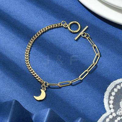Golden Brass Charm Bracelets BJEW-JB10021-02-1