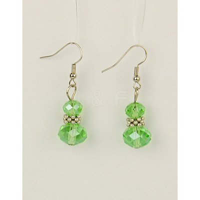 Stylish Faceted Glass Calabash Dangle Earrings EJEW-JE00428-1