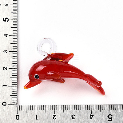 Handmade Silver Foil Lampwork Pendants LAMP-T023-15-1