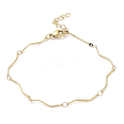 Ion Plating(IP) 304 Stainless Steel Twist Bar Link Chain Bracelet BJEW-K226-06G-1