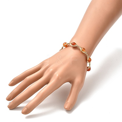 Healing Power Natural Carnelian Beaded Bracelets for Men Women X1-BJEW-TA00012-01-1