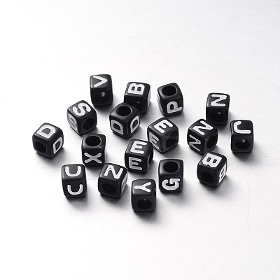 Opaque Acrylic European Large Hole Beads SACR-O002-01-1