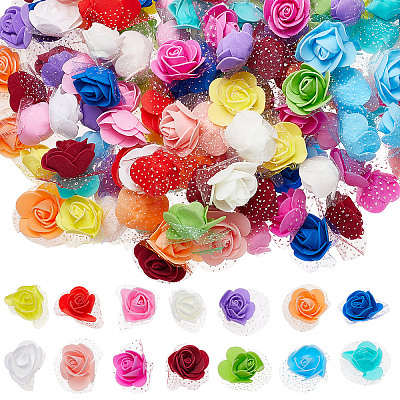 210Pcs 14 Colors 3D Foam Rose Ornament Accessories DIY-CP0008-68-1