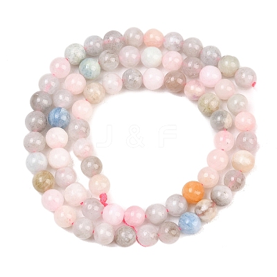 Natural Morganite Round Bead Strands G-I159-6mm-1