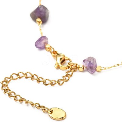10Pcs Natural Mixed Gemstone Chip Beaded Anklets Set AJEW-PH0004-76-1