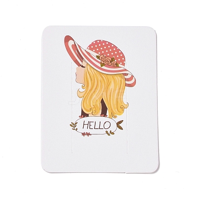 Rectangle Paper Hair Clip Display Cards CDIS-C004-03G-1
