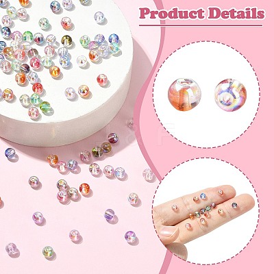1200Pcs 10 Colors Baking Paint Transparent Glass Beads GLAA-CJ0002-86-1