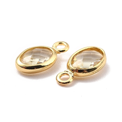 Eco-Friendly Brass with Glass Pendants KK-K268-01I-1