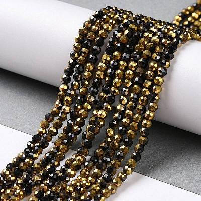 Electroplate Glass Beads Strands GLAA-H021-01B-HP04-1