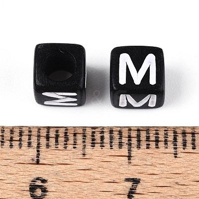 Initial Acrylic Horizontal Hole Beads OACR-ZX006-35M-1