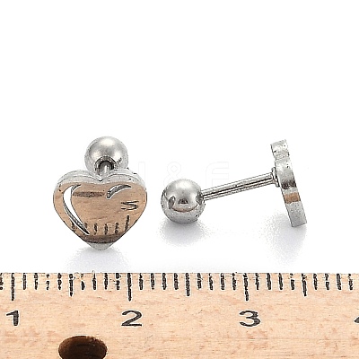 Tarnish Resistant 201 Stainless Steel Barbell Cartilage Earrings LS-EJEW-R147-38-1