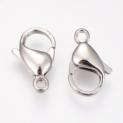 Tarnish Resistant 304 Stainless Steel Lobster Claw Clasps STAS-I082-14P-03-1