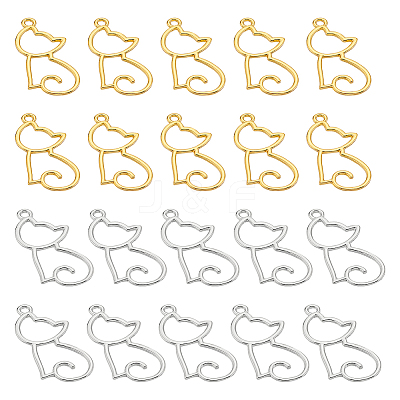 20Pcs 2 Colors Alloy Pendants FIND-LP0001-26-1