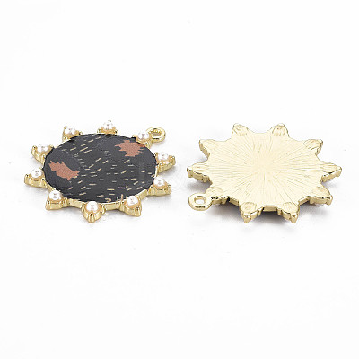 Rack Plating Printed Alloy Pendants ENAM-Q445-010A-NR-1
