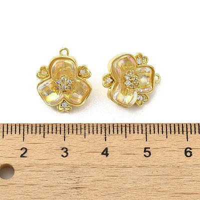 Brass Micro Pave Clear Cubic Zirconia Pendants FIND-C045-01G-1
