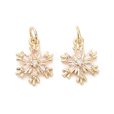 Brass Micro Pave Cubic Zirconia Pendants KK-B133-05G-01-1