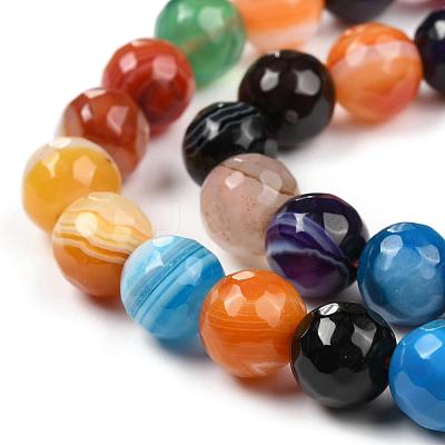 Natural Striped Agate/Banded Agate Beads Strands G-H1593-6mm-6-1