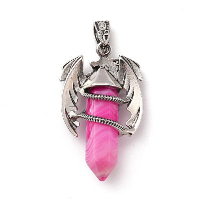 Natural & Synthetic Mixed Gemstone Pointed Pendants G-B042-04P-1