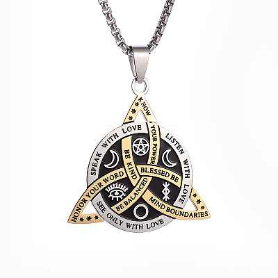 Viking Triskelion Knot 201 Stainless Steel Pendant Necklaces for Men FS-WG7E48C-01-1